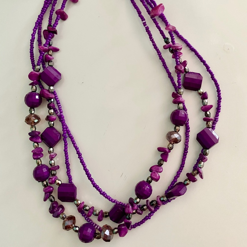 Beaded purple necklace